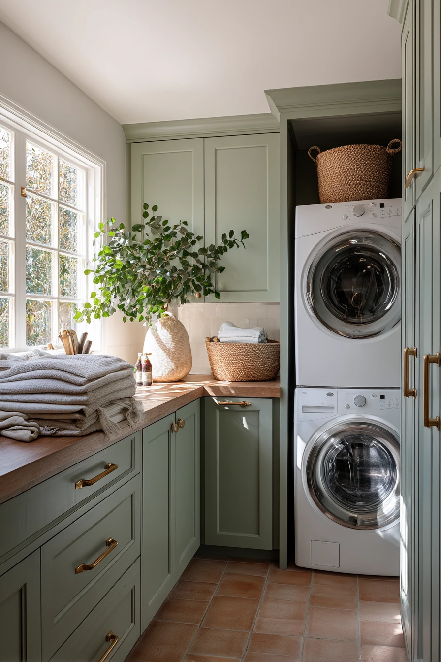 green laundry room ideas