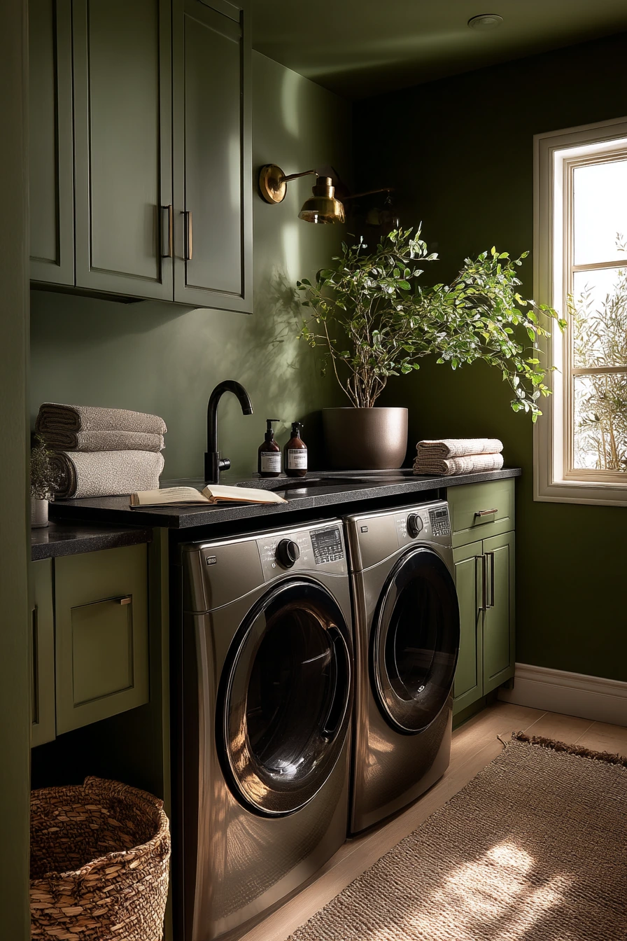 Moody Green Utility Room