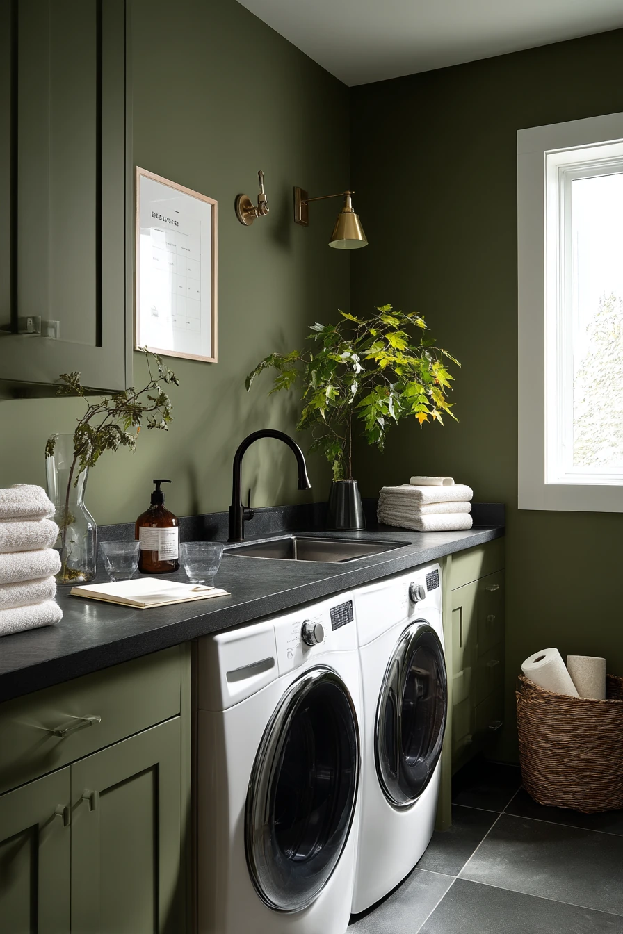 Moody Green Utility Room