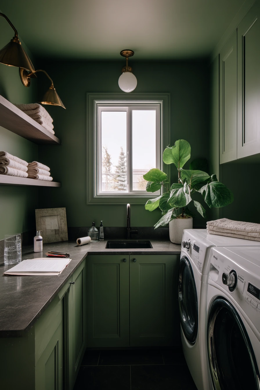 Moody Green Utility Room