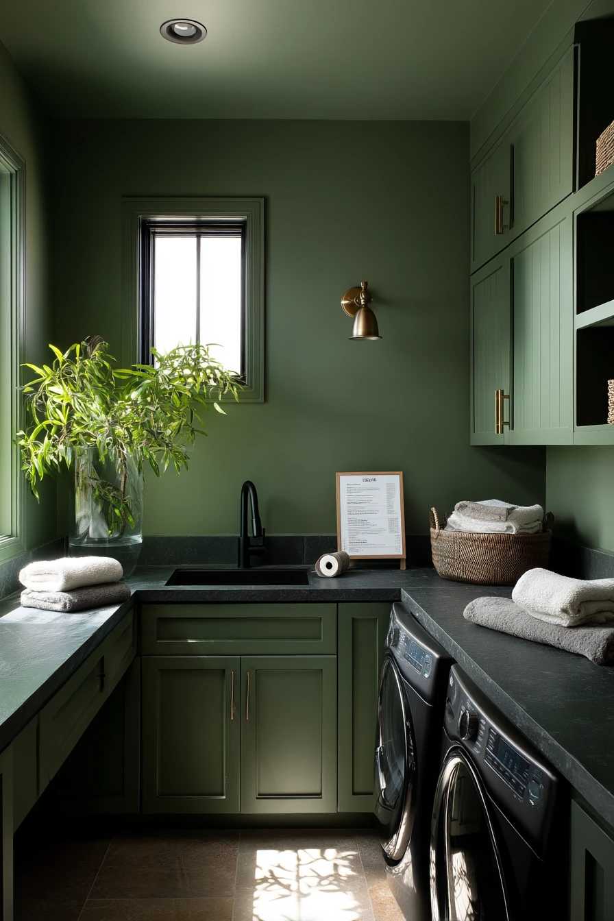 Moody Green Utility Room