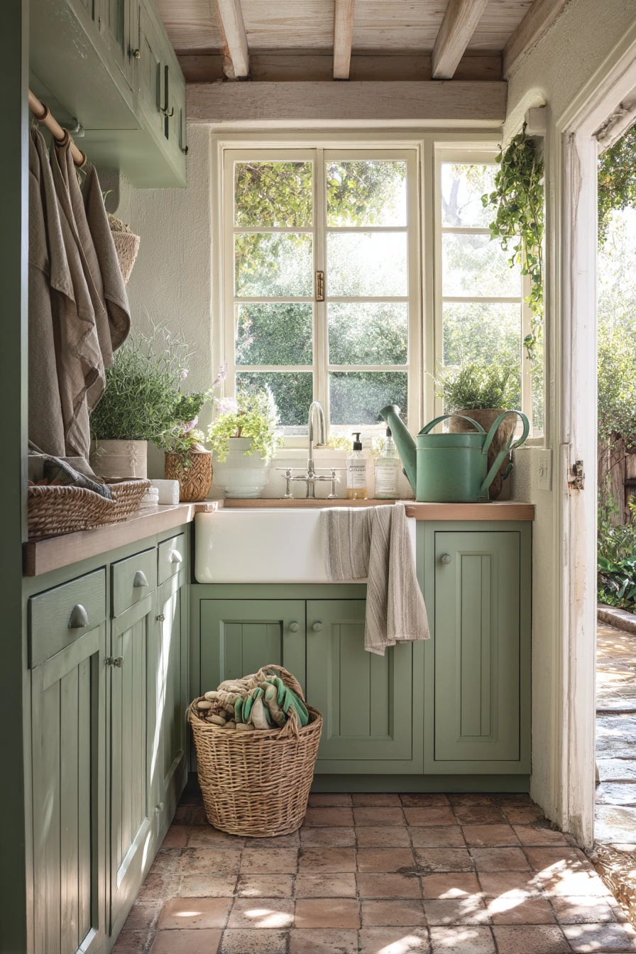Laundry Room with Garden View