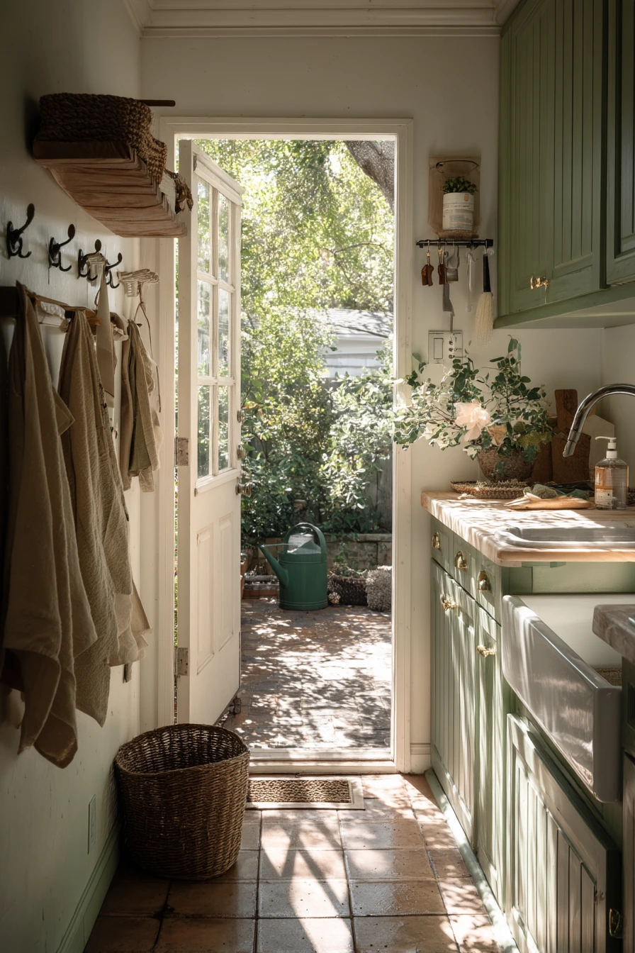 Laundry Room with Garden View