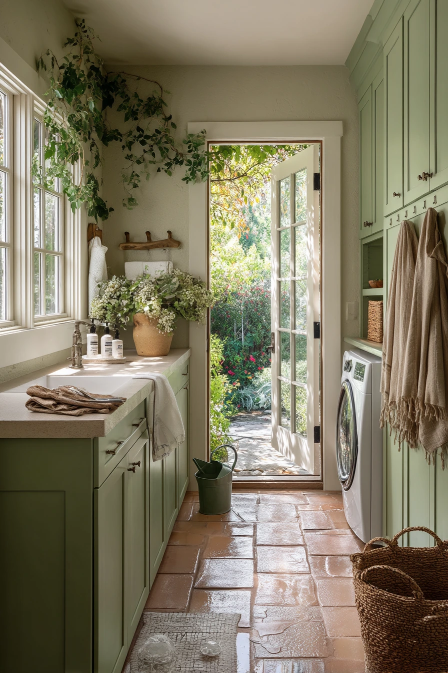 Laundry Room with Garden View