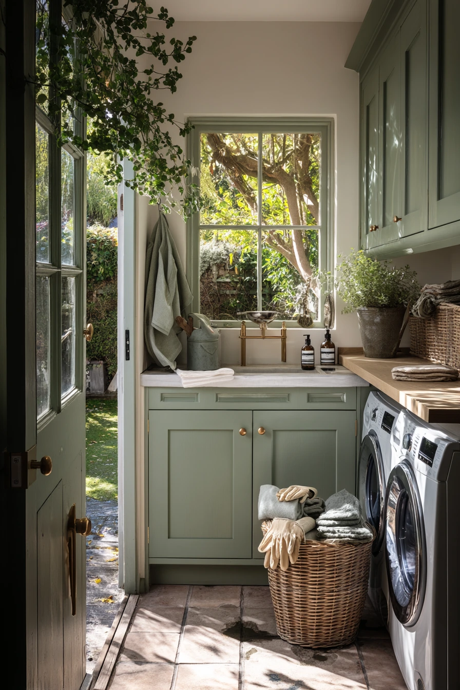 Laundry Room with Garden View