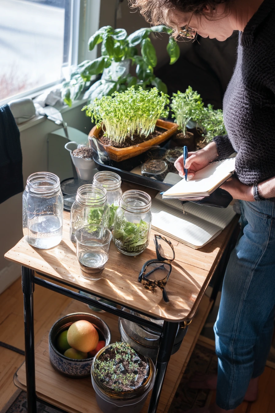 Renter-Friendly Mason Jar Herb Station