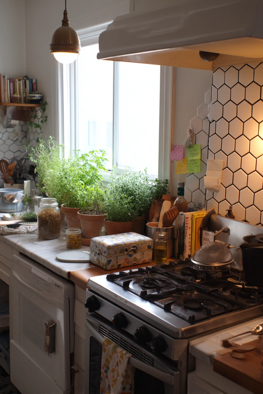 Cooking-First Herb Garden by the Stove