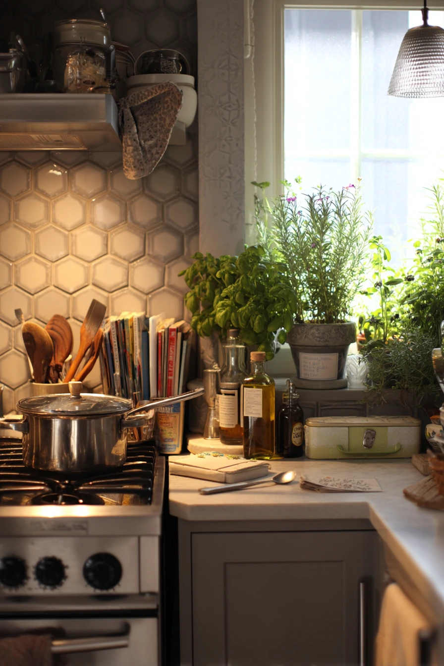 Cooking-First Herb Garden by the Stove