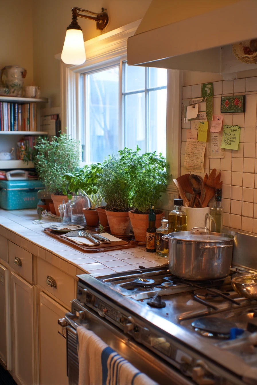 Cooking-First Herb Garden by the Stove