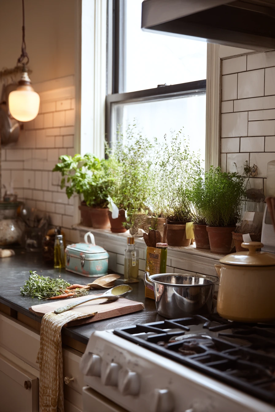 Cooking-First Herb Garden by the Stove