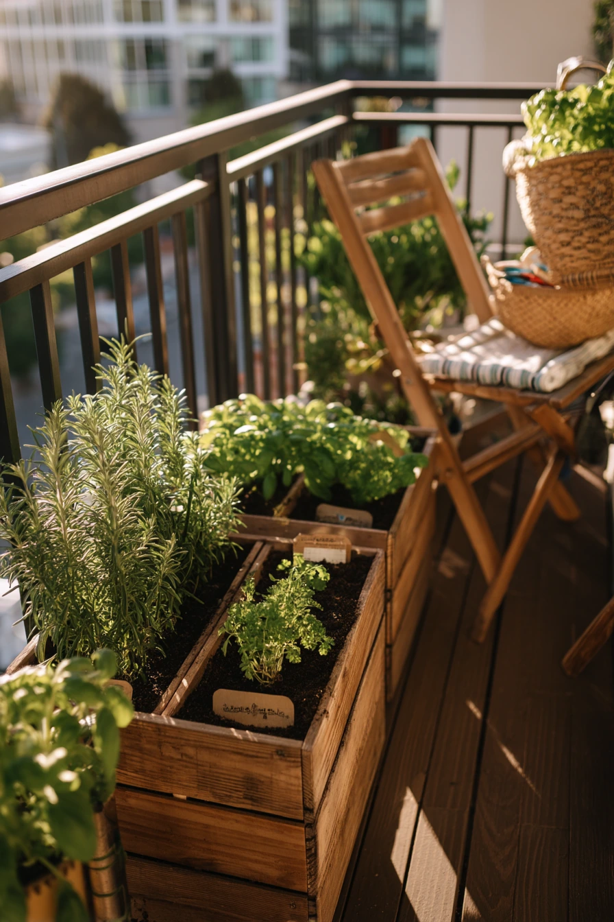 Small Balcony Herb Planter Nook