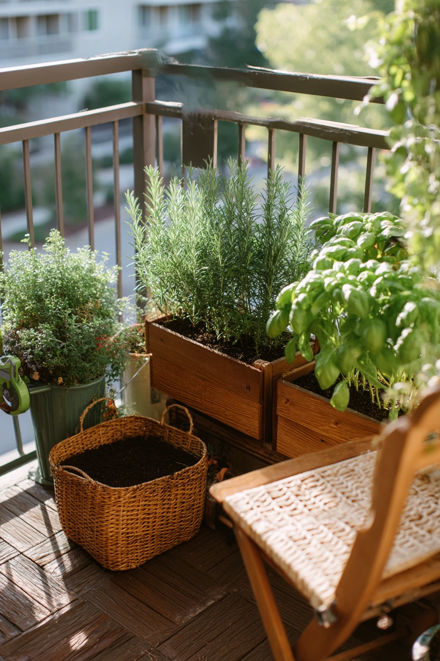 Small Balcony Herb Planter Nook