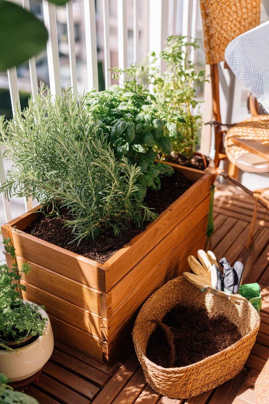 Small Balcony Herb Planter Nook