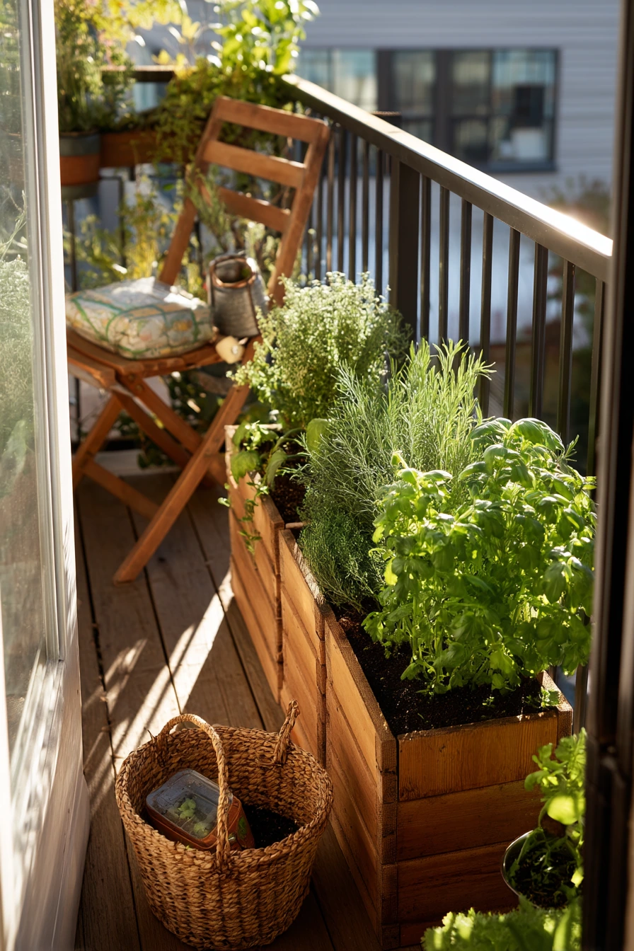 Small Balcony Herb Planter Nook