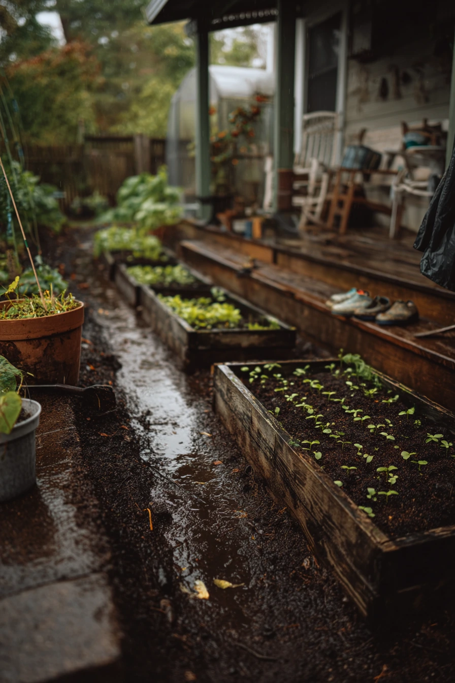 Starter Garden After a Rain