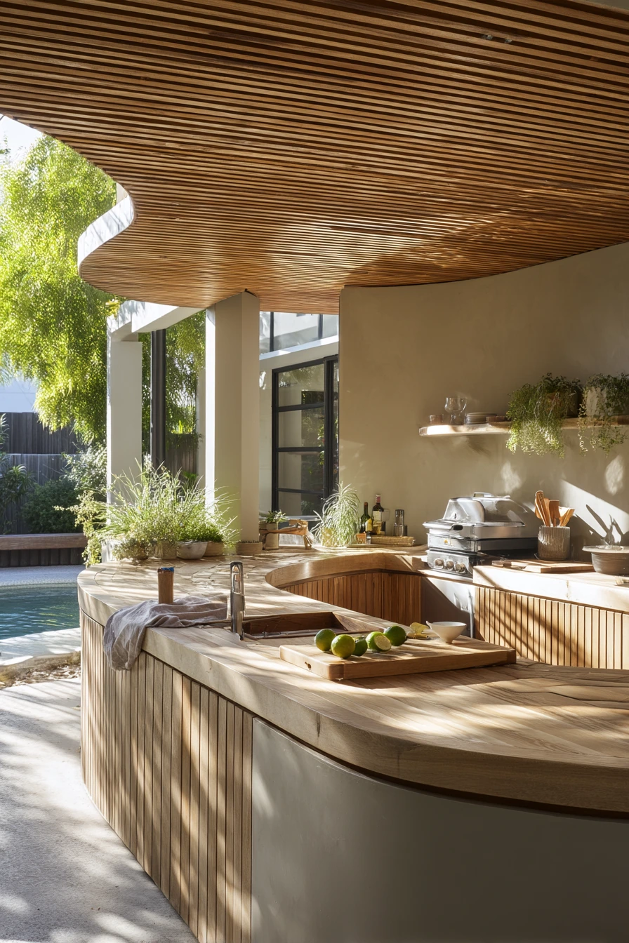 Lagoon Pool with Outdoor Kitchen and Everyday Mess