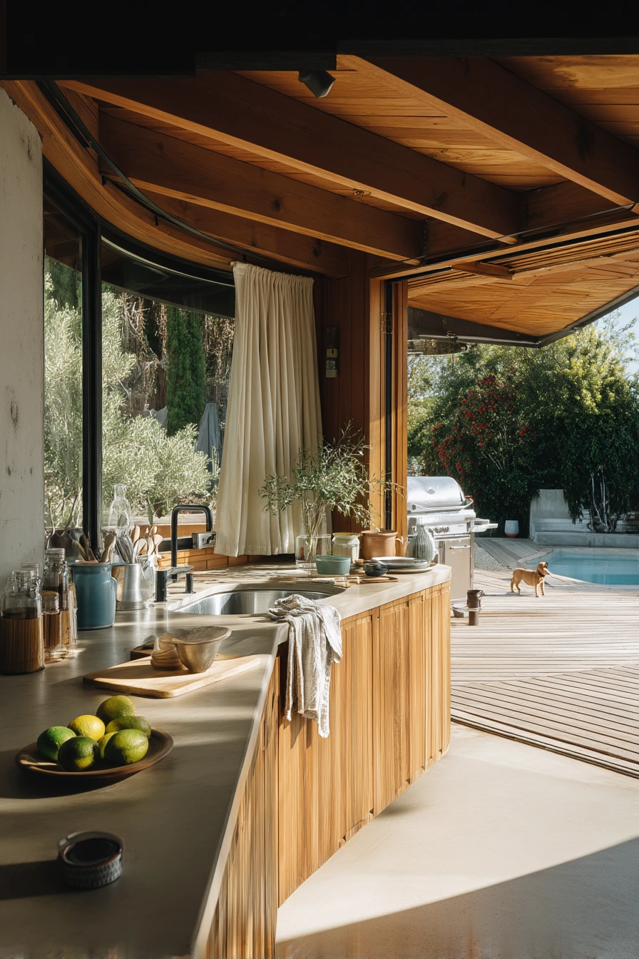 Lagoon Pool with Outdoor Kitchen and Everyday Mess