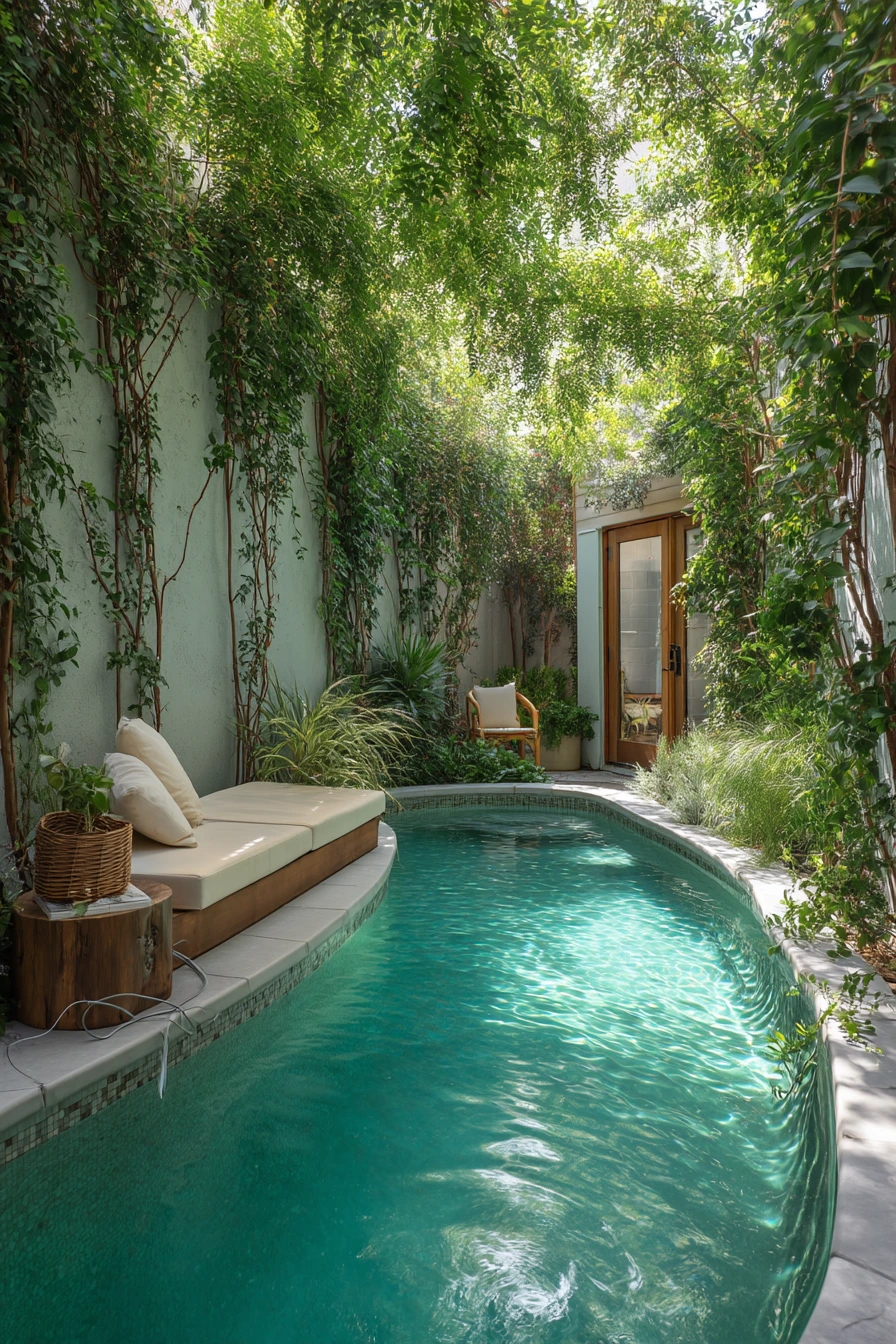 Compact Courtyard Lagoon Pool for a Narrow Yard
