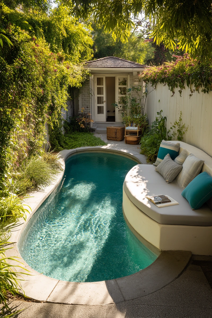 Compact Courtyard Lagoon Pool for a Narrow Yard