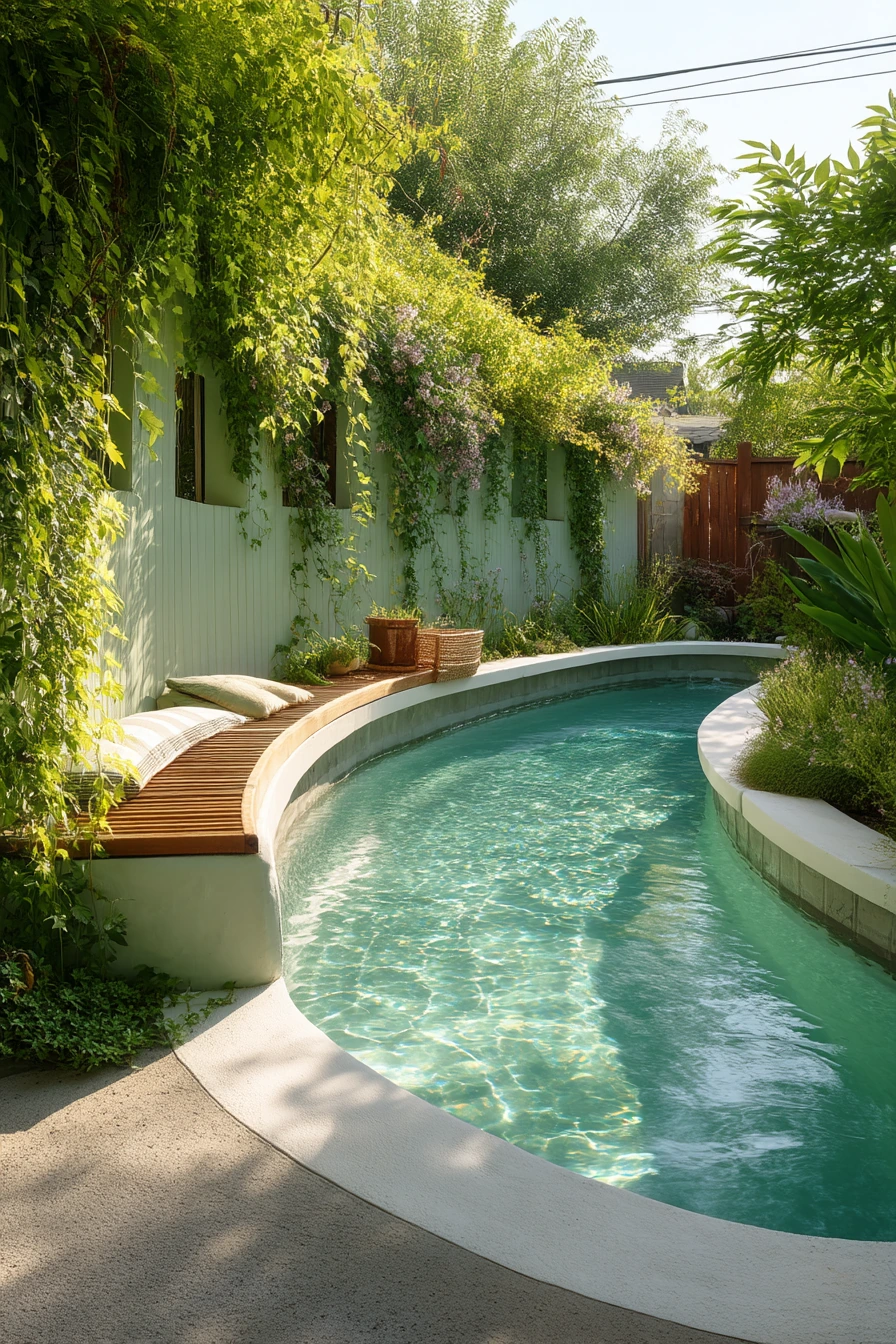 Compact Courtyard Lagoon Pool for a Narrow Yard