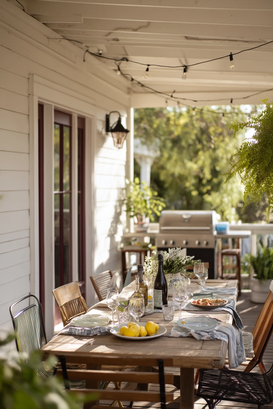 Entertaining Lanai With Casual Dinner Setup