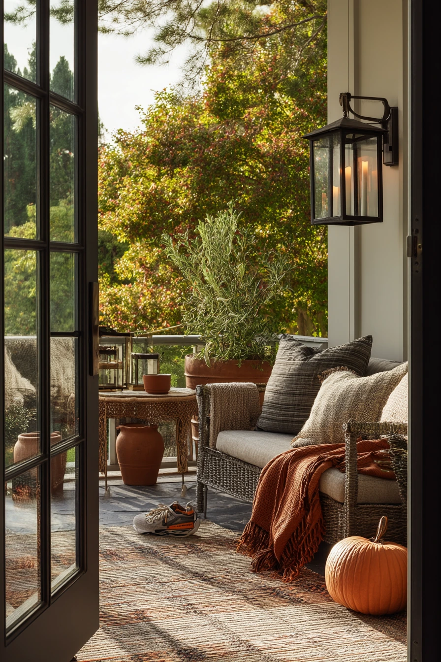 Seasonal Fall Lanai With Layered Warmth