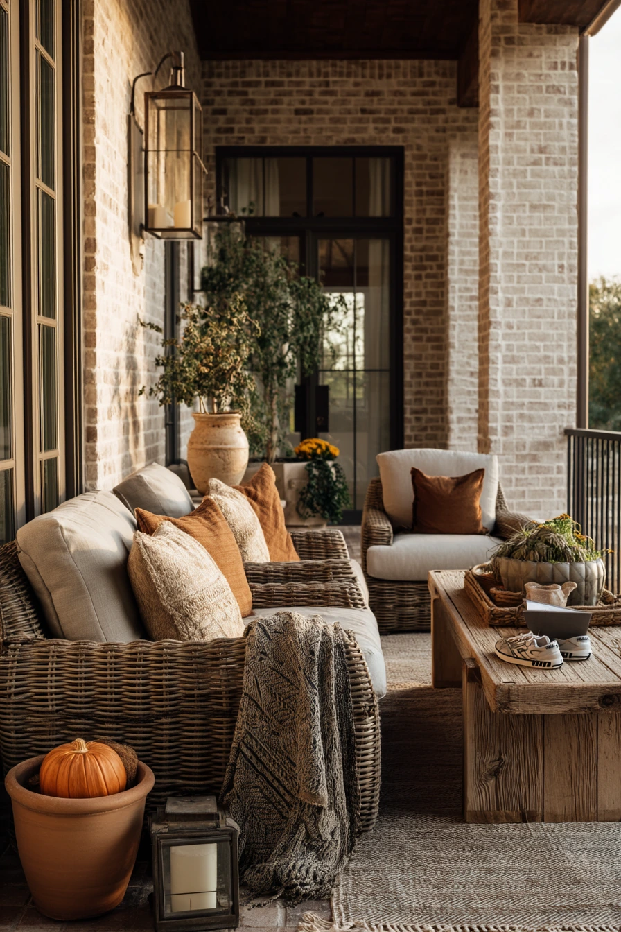 Seasonal Fall Lanai With Layered Warmth