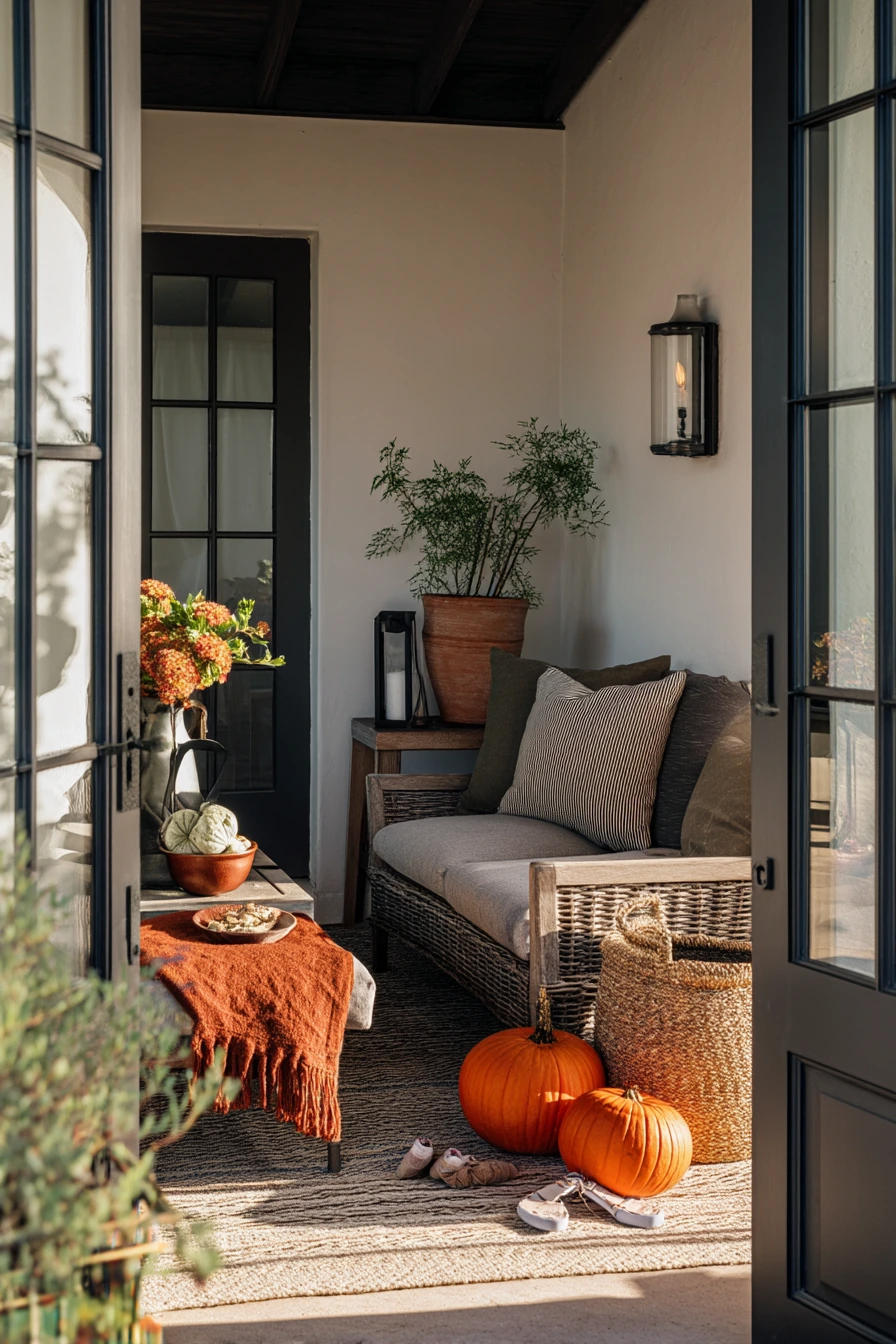 Seasonal Fall Lanai With Layered Warmth