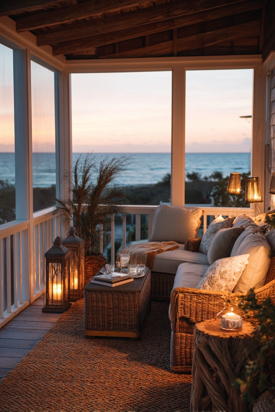 Coastal Lanai With Evening Wind-Down Mood