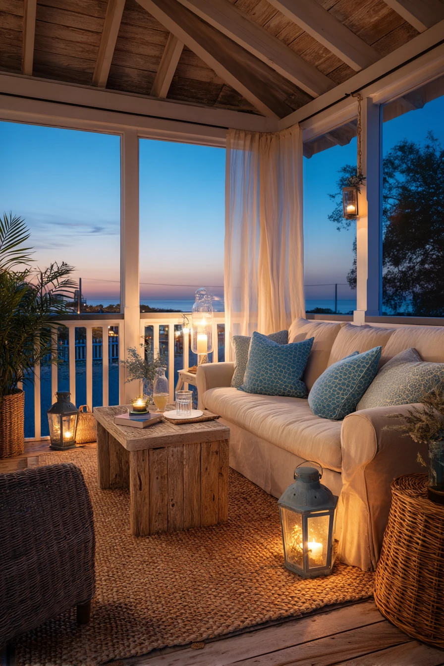 Coastal Lanai With Evening Wind-Down Mood