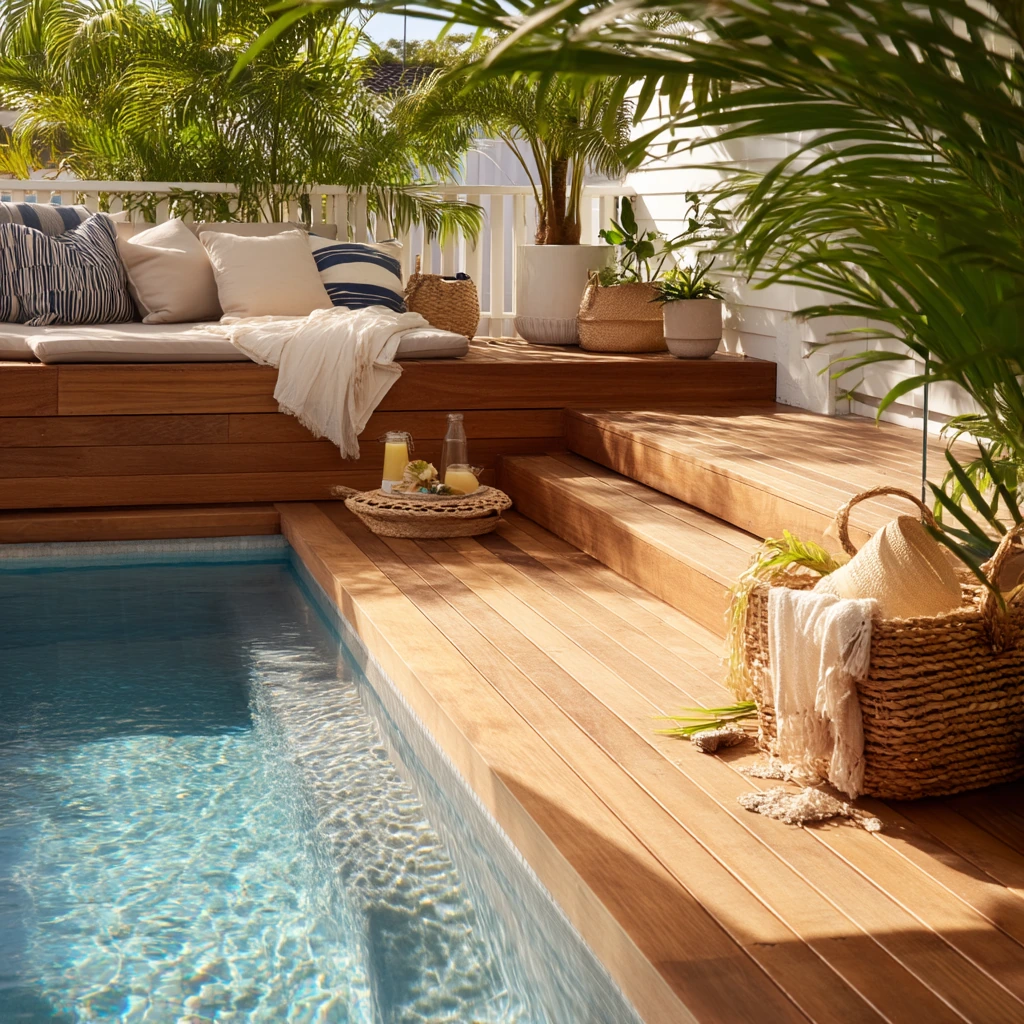 Poolside Deck With Shade and Seating