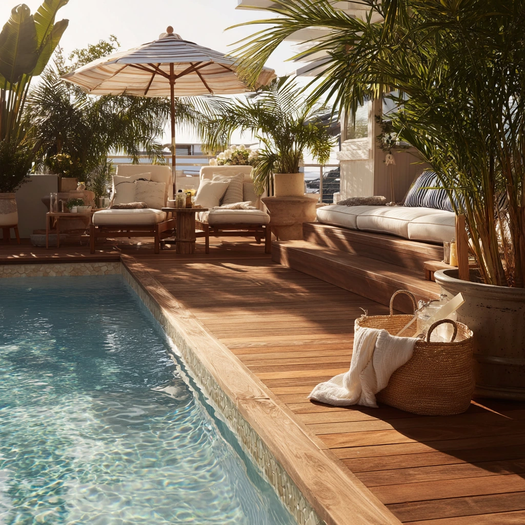 Poolside Deck With Shade and Seating