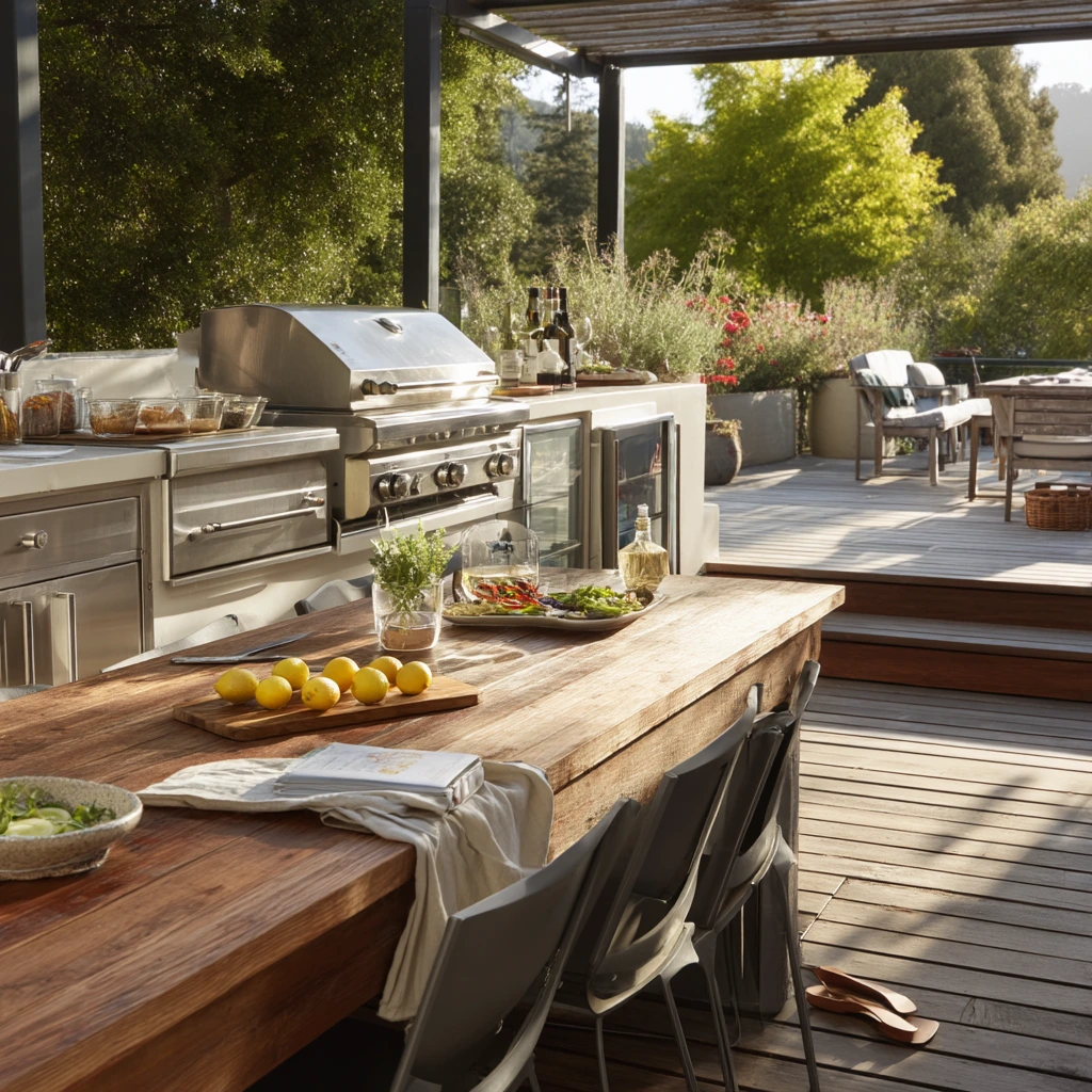 Deck With Outdoor Kitchen and Weekend Meals