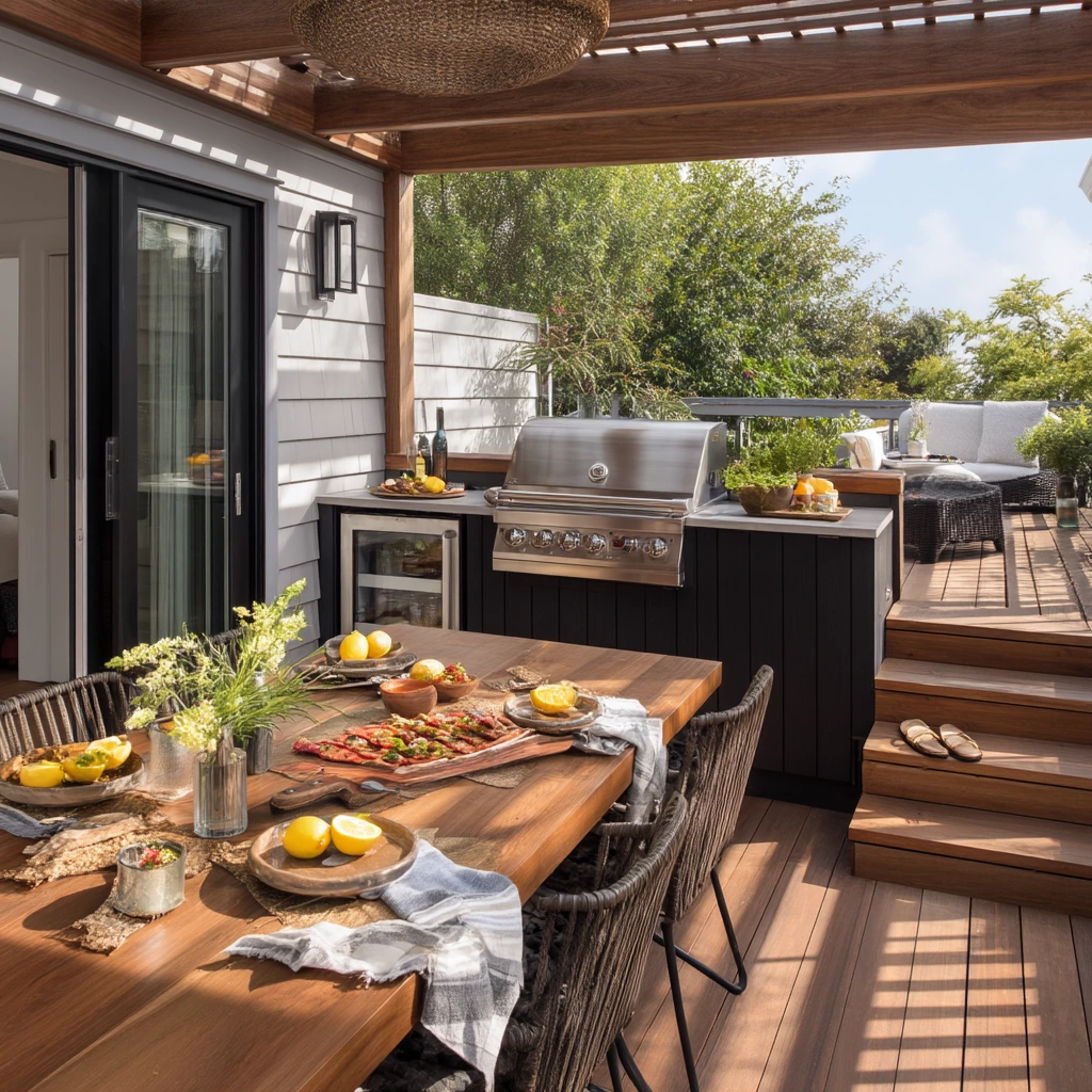 Deck With Outdoor Kitchen and Weekend Meals