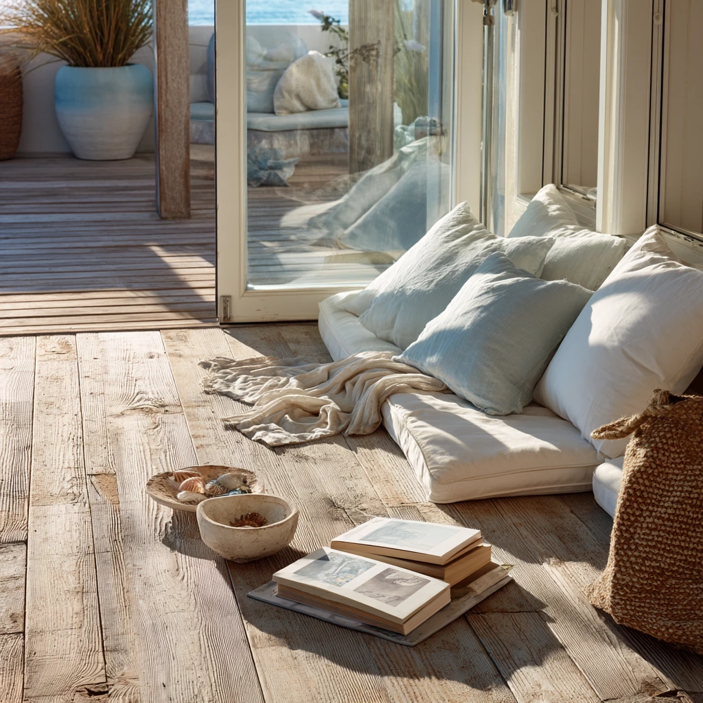 Coastal Deck With Breezy Sunset Seating