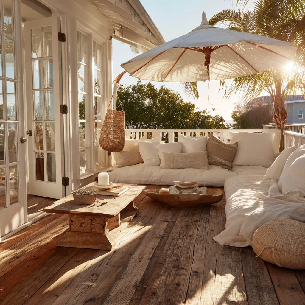 Coastal Deck With Breezy Sunset Seating