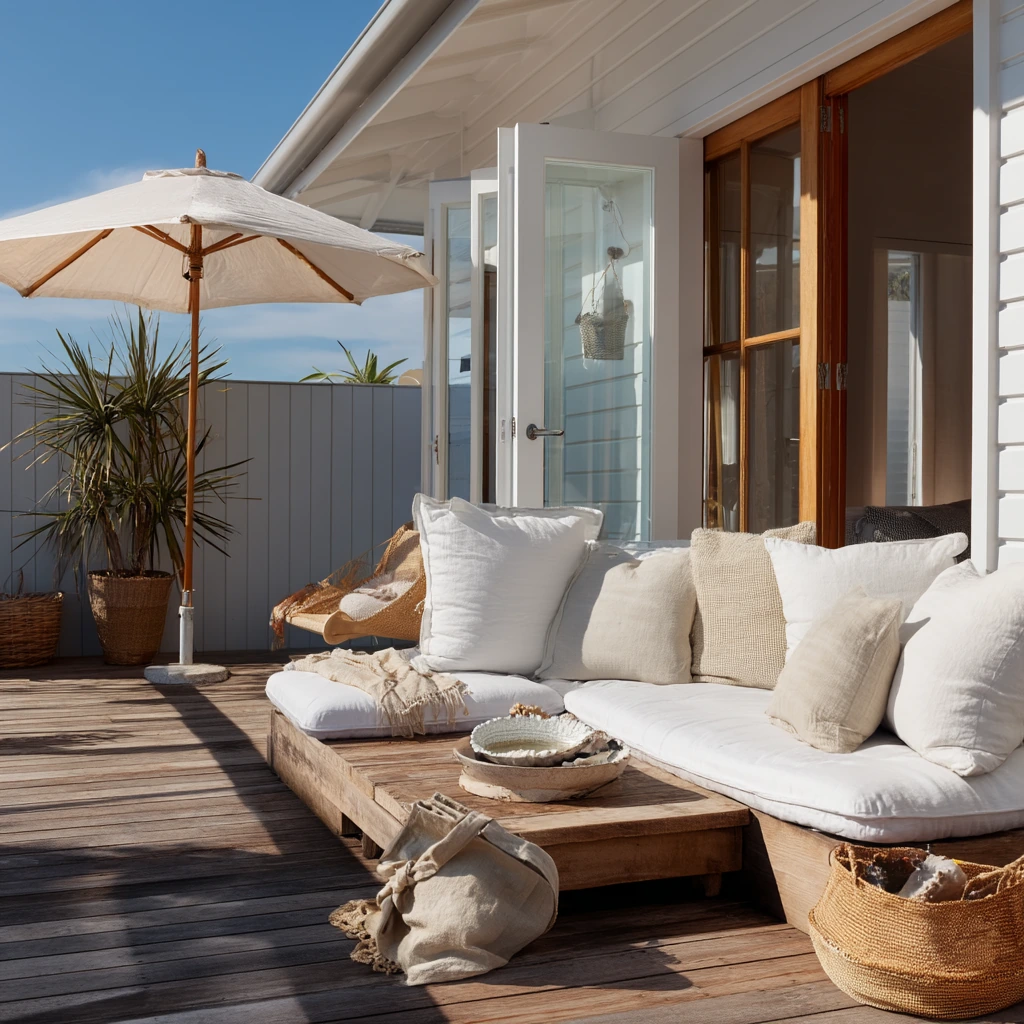 Coastal Deck With Breezy Sunset Seating