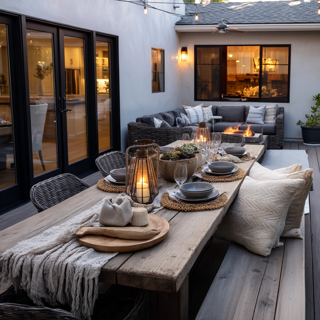 Entertaining Deck With Dining and Fire Pit