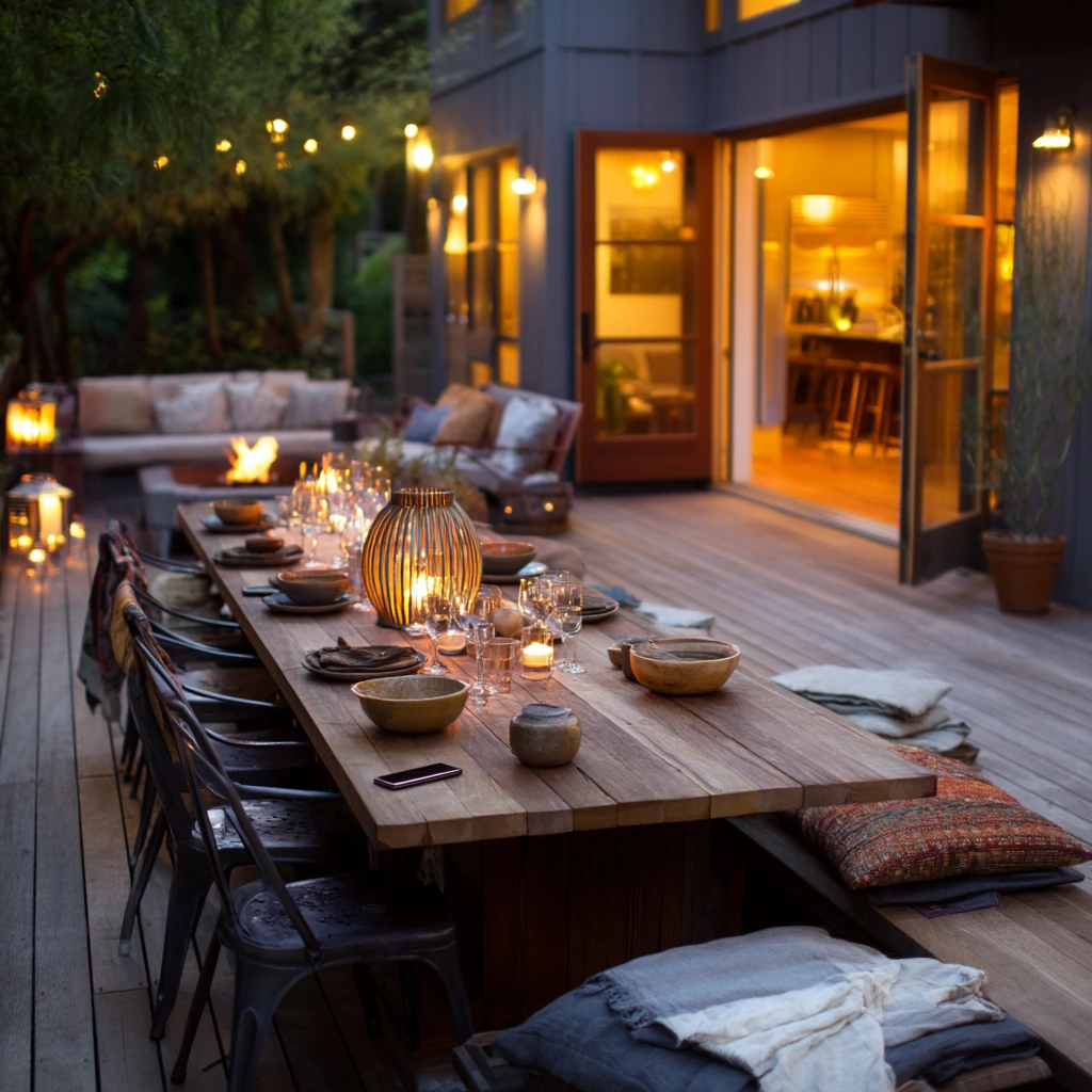 Entertaining Deck With Dining and Fire Pit