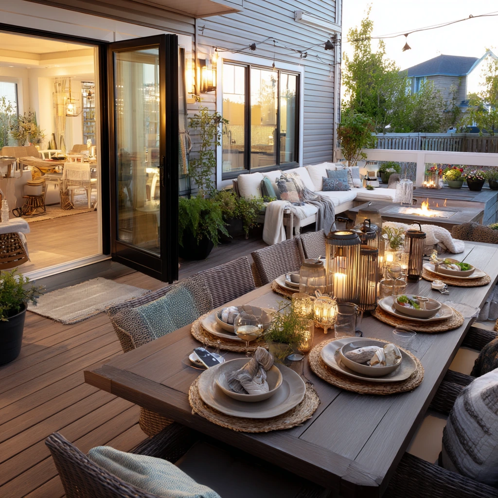 Entertaining Deck With Dining and Fire Pit