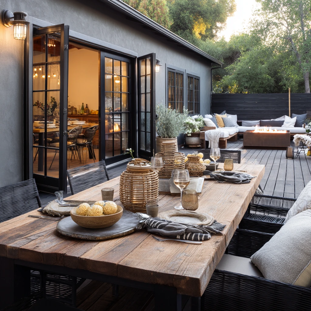 Entertaining Deck With Dining and Fire Pit
