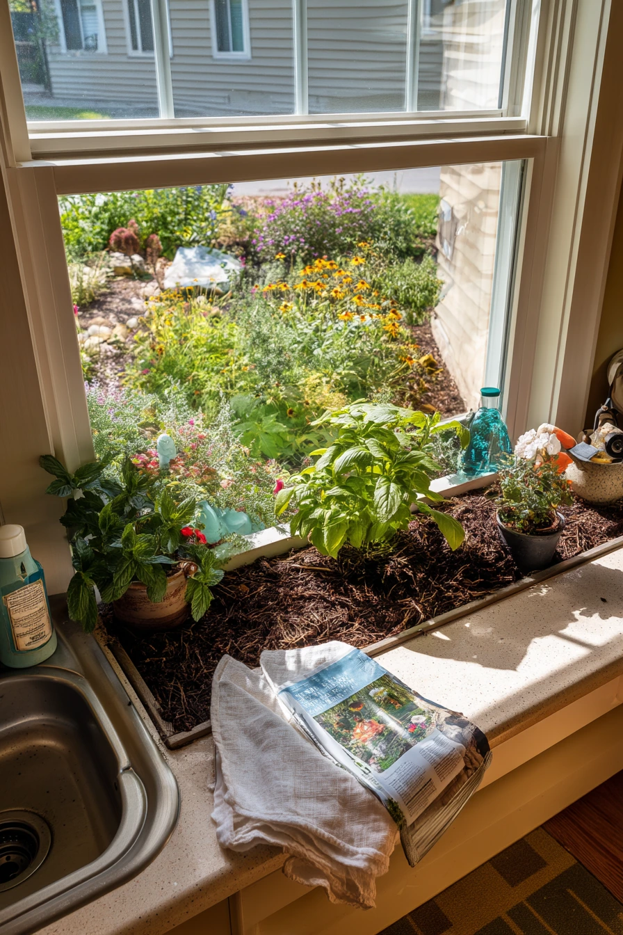 Pollinator Border Beside a Kitchen Window