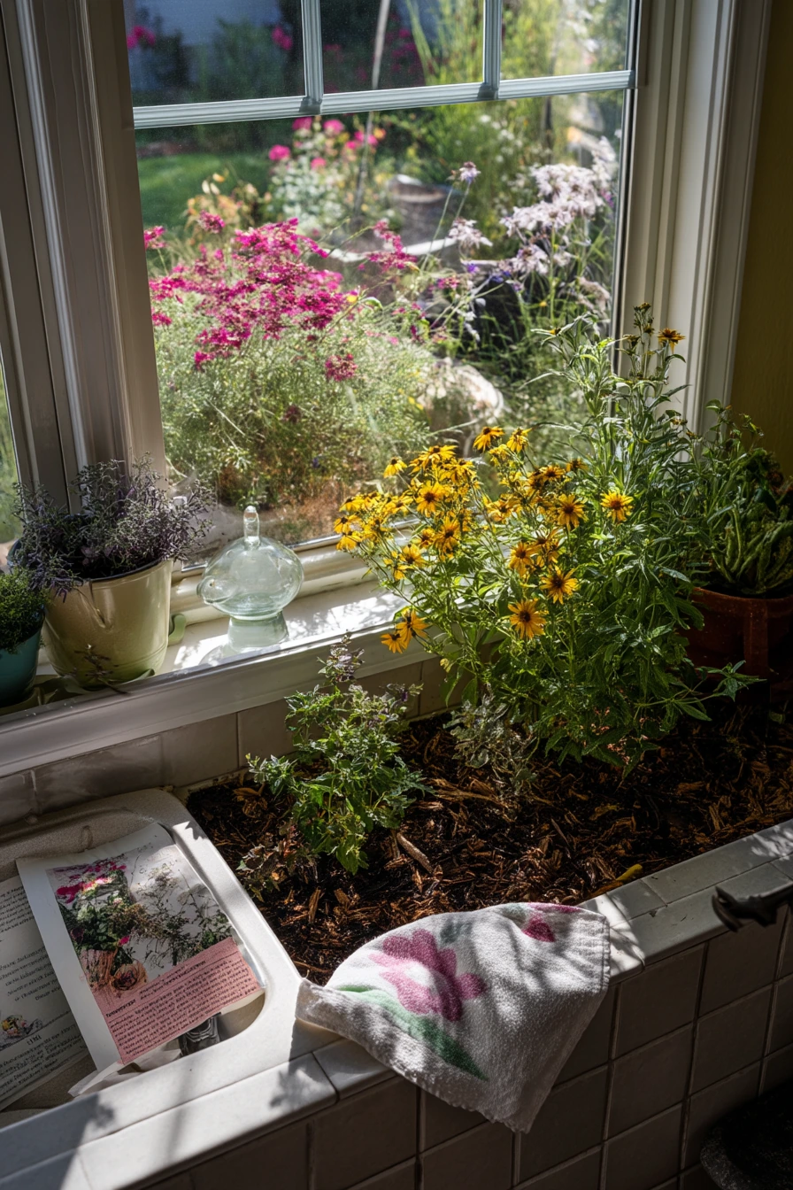 Pollinator Border Beside a Kitchen Window