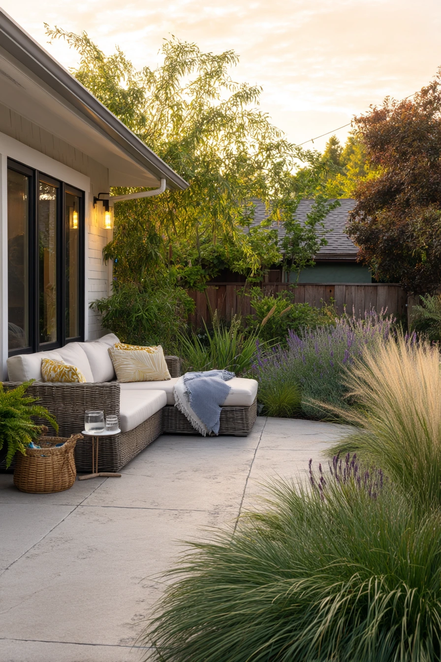 Family-Friendly Border Behind the Patio
