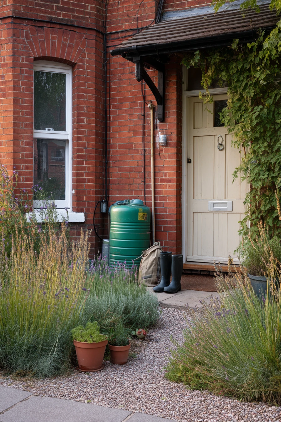 Gravel and Lavender Border by the Front Door