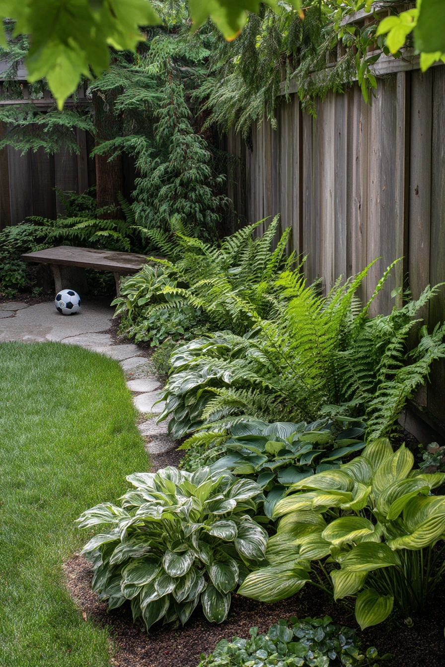 Shade-Tolerant Border Along the Fence