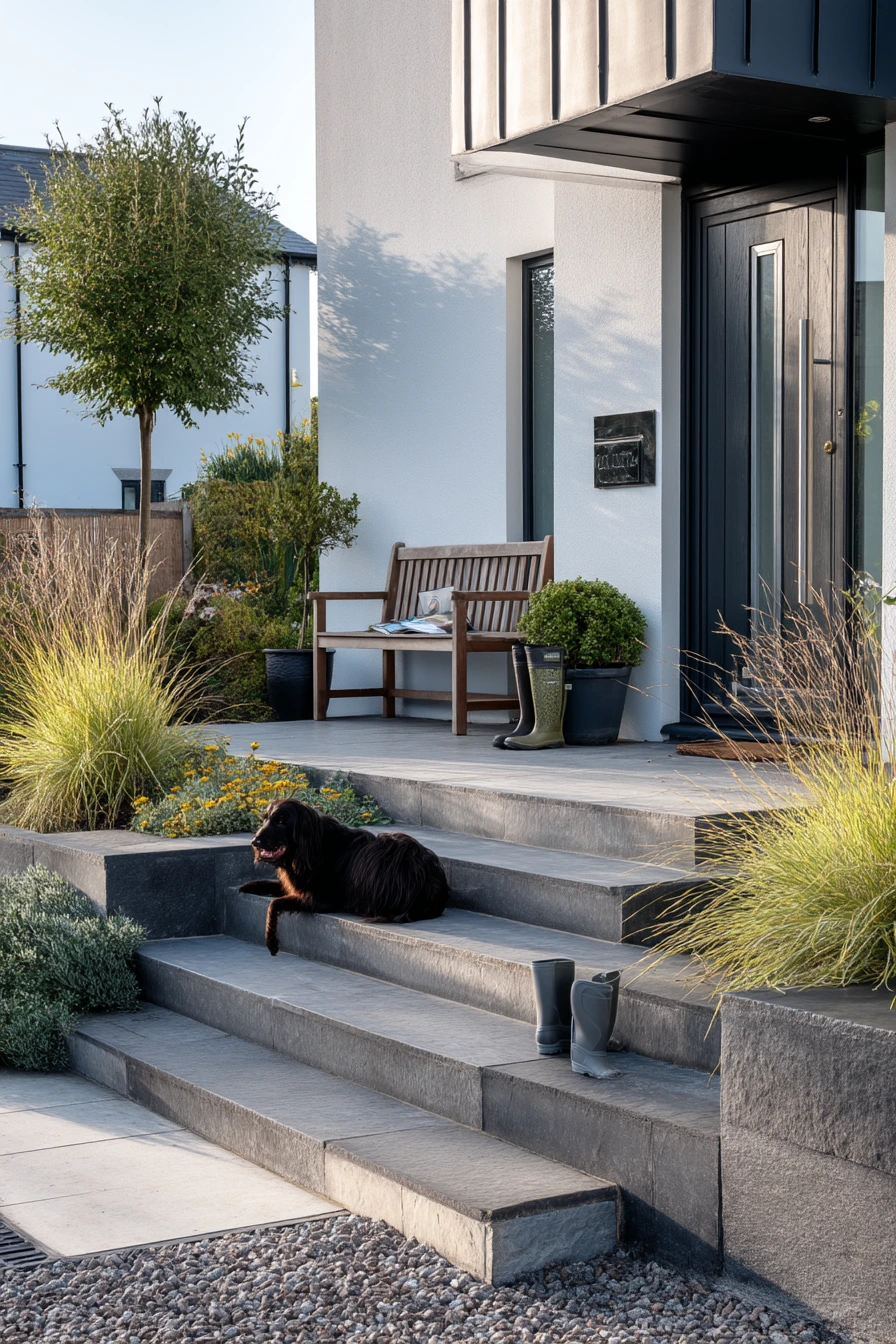 Neat Evergreen Border for a Busy Couple