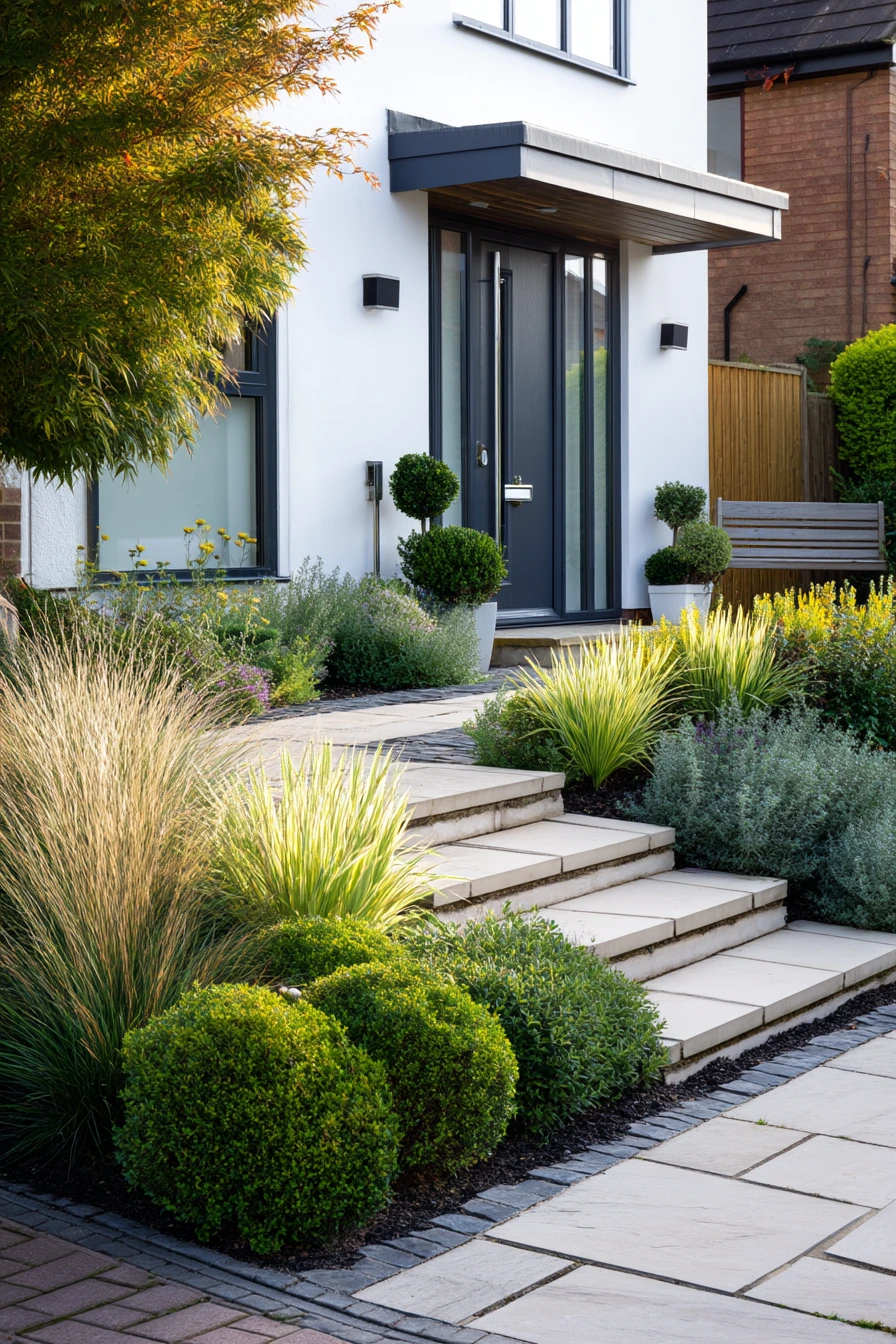 Neat Evergreen Border for a Busy Couple