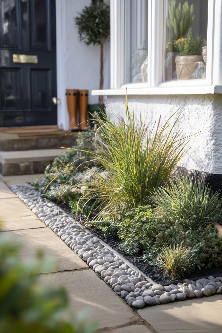 Neat Evergreen Border for a Busy Couple