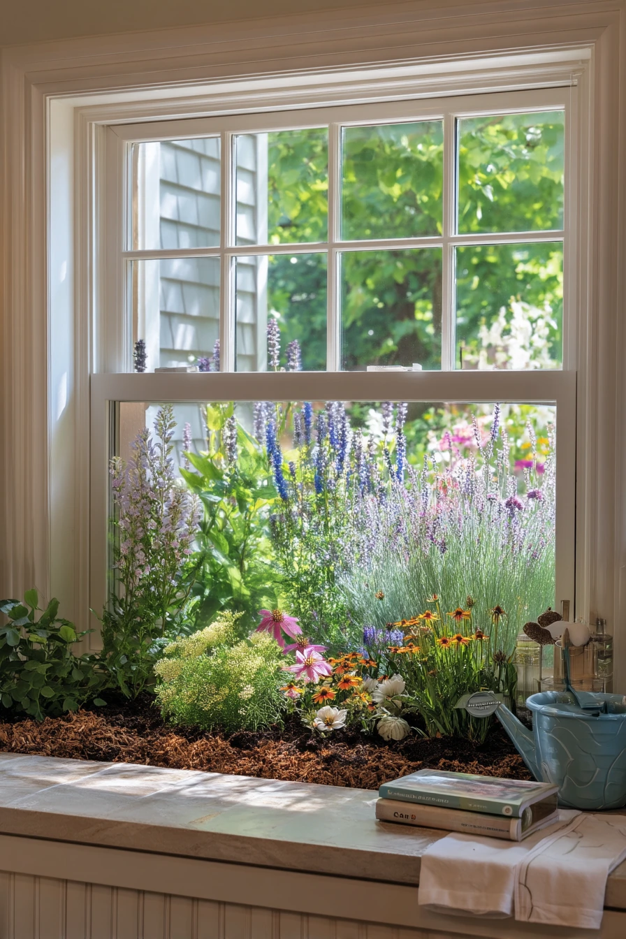 Pollinator Border Beside a Kitchen Window